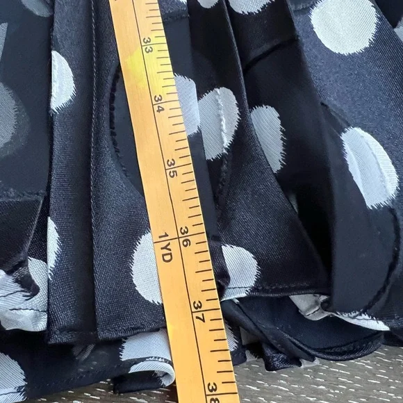 ADRIANA PAPELL Fit and Flare Black With White Polka Dot Printed Dress Size 4 - Picture 9 of 13